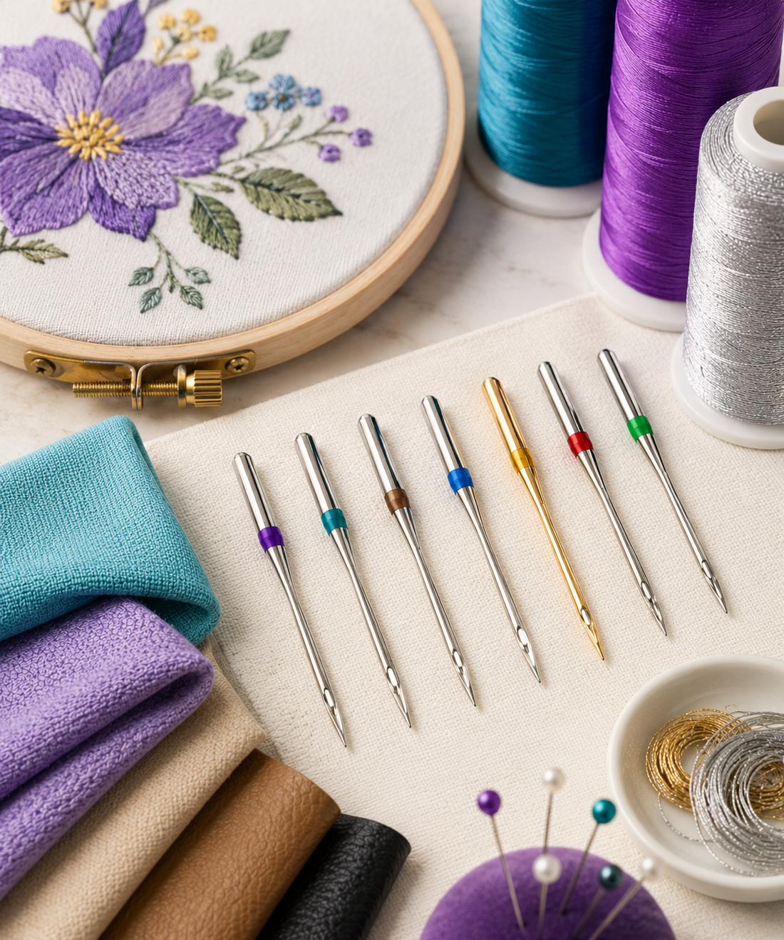 Machine Embroidery Needles - Match the right needle to every fabric, thread, and project
