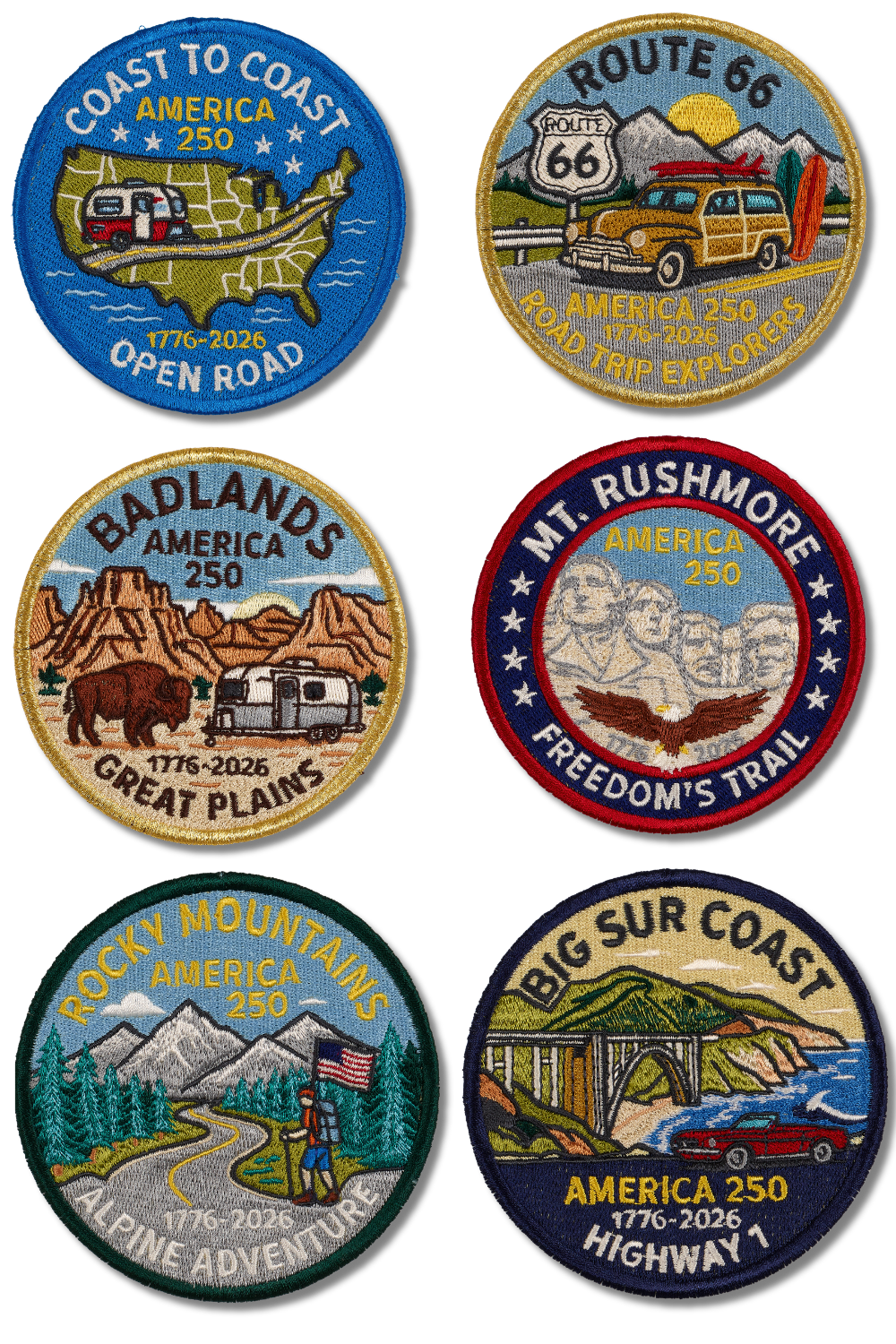 250th Anniversary-American Roadtrip Patches