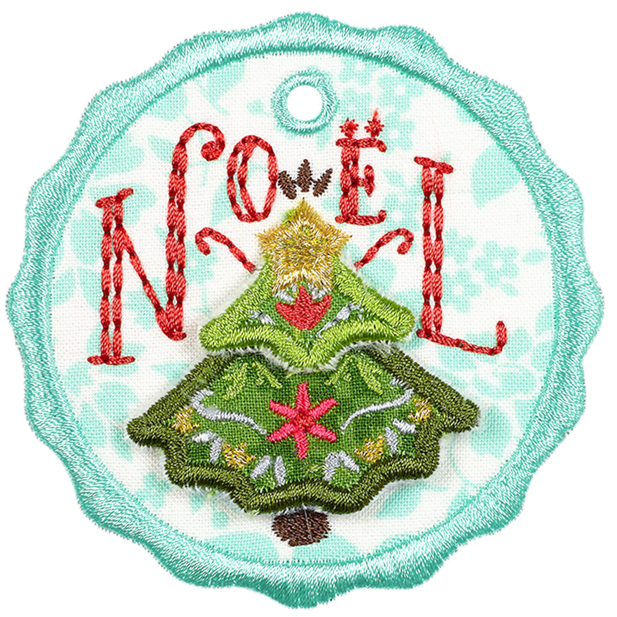 In the hoop Christmas Gift Tags Applique Machine Embroidery Design