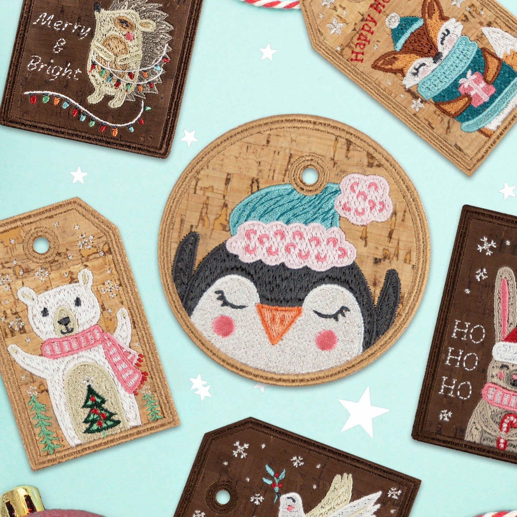Cork Holiday Tags
