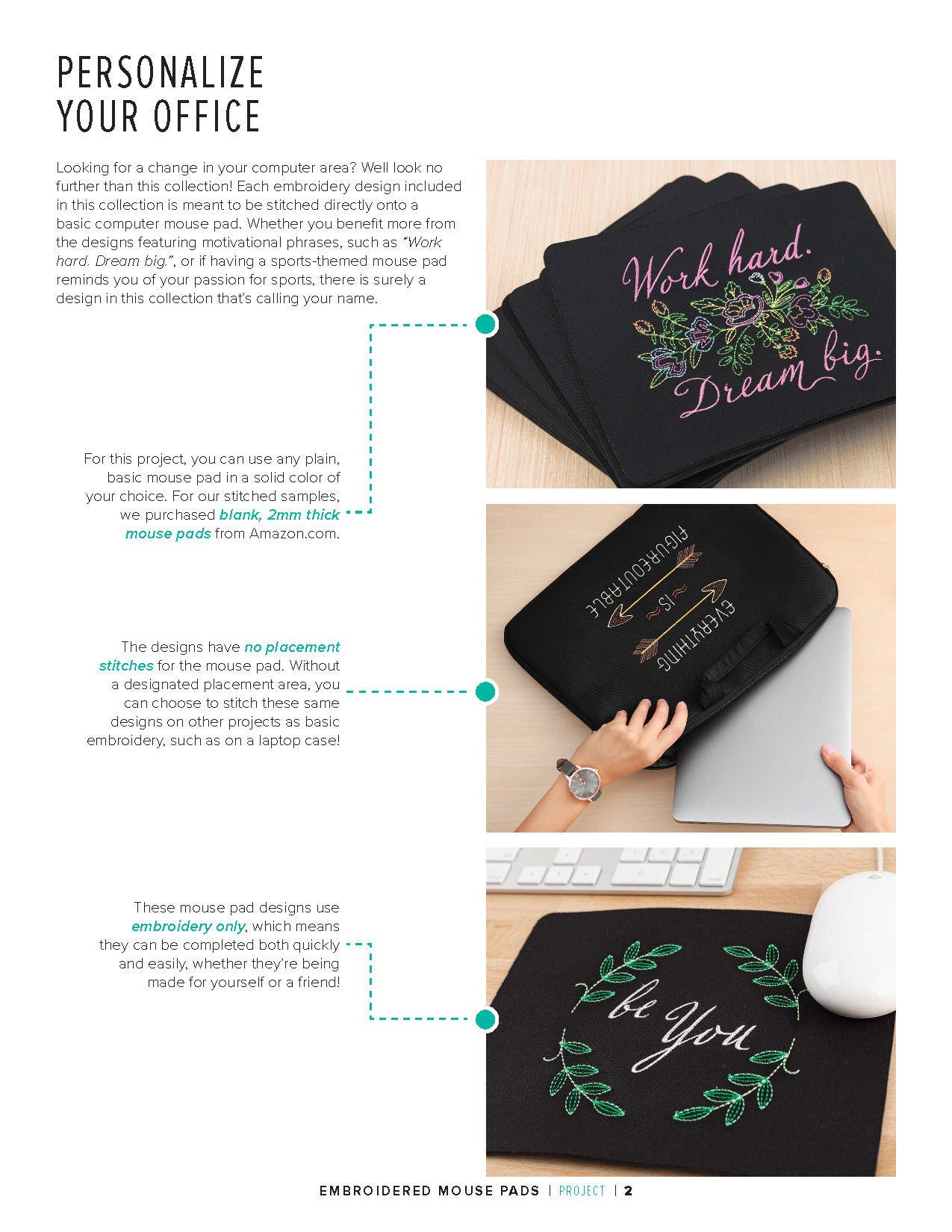 OTM Essentials Fabric Mouse Pad – Emory University Officially Licensed, Standard Size, Floral Lace Design, Anti-Slip Base
