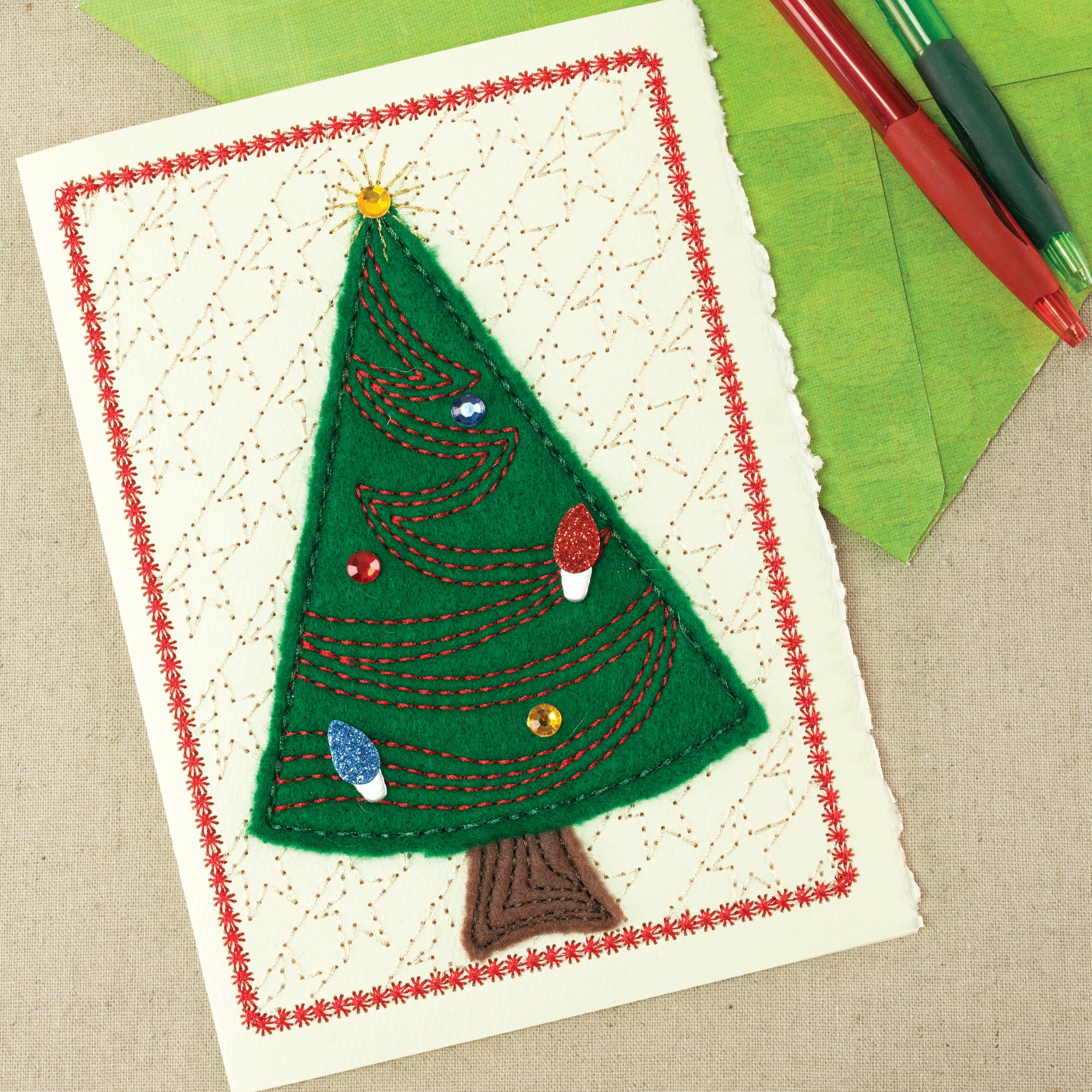 Embroidered Holiday Cards