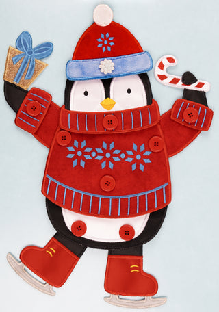Winter Penguin Seasonal Door Dangler