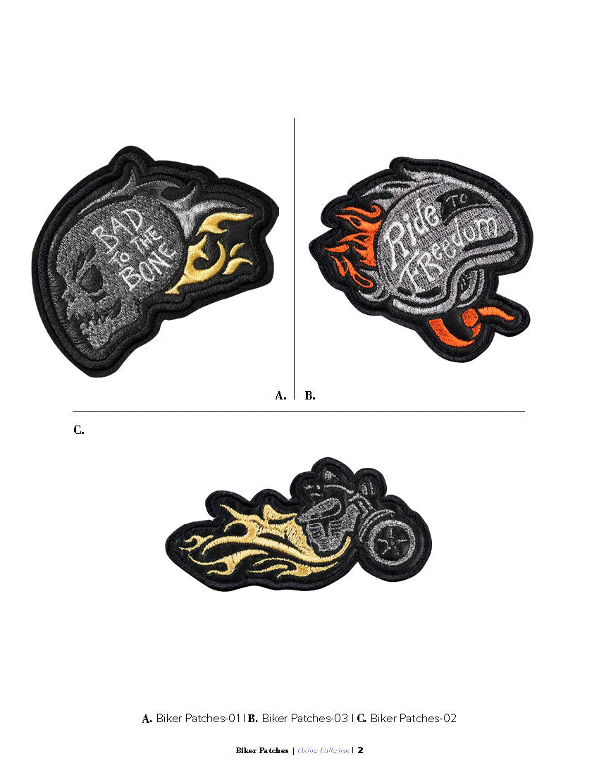 Biker patches embroidery designs pack #3 (collection of 10) - www