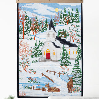 Winter Church Tile Scene