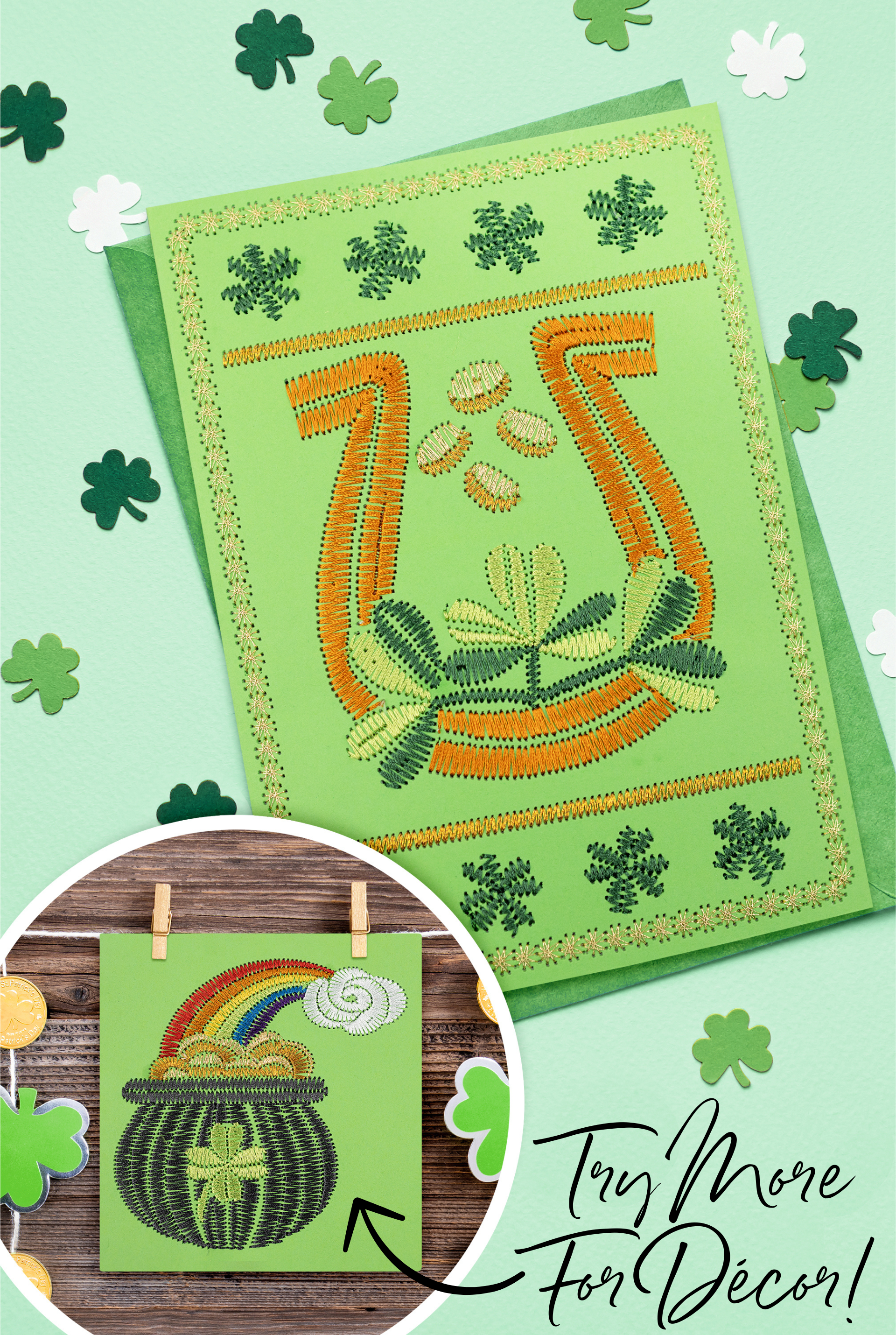 St. Patrick's Hand Stitched Cards