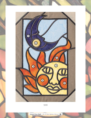 Stained Glass Quilt Moon and Sun