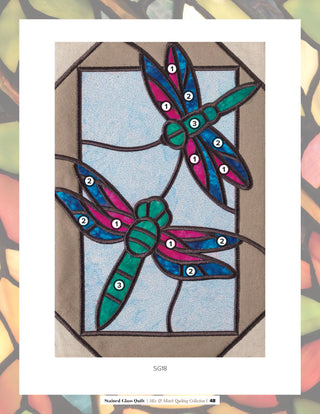 Stained Glass Quilt Dragonflies