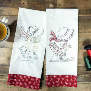 Sunbonnet Sue Tea Towels - Christmas