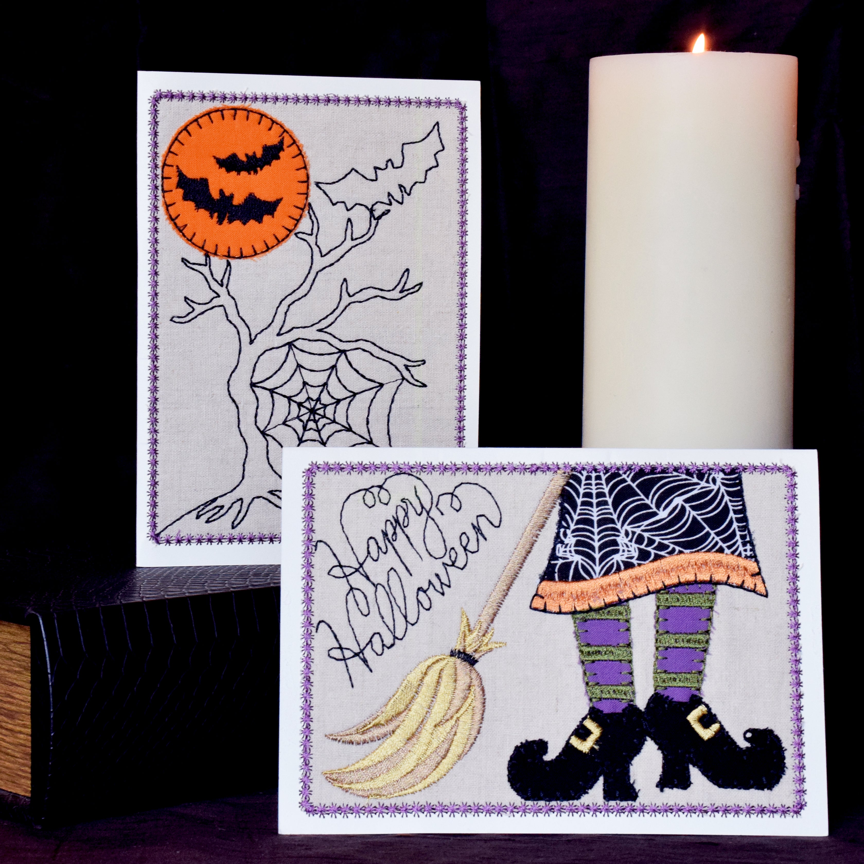 Halloween Embroidered Cards