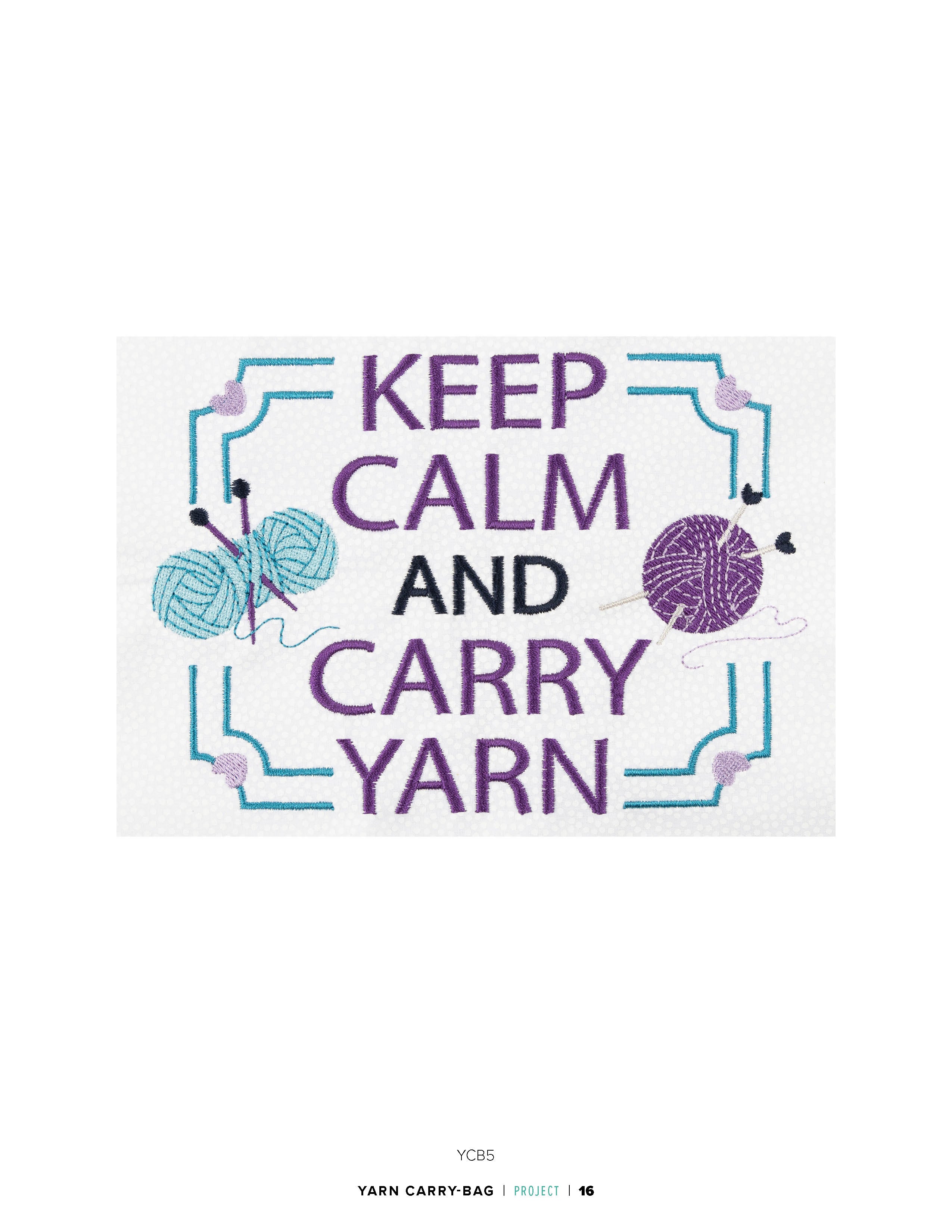 Canvas Tote Bag Keep Calm and Carry Yarn Holds Crochet Supplies Yarn Bag  Project Bag Great Gift for Crocheter or Knitter 