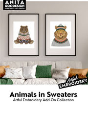 Animals in Sweaters- Artful Embroidery