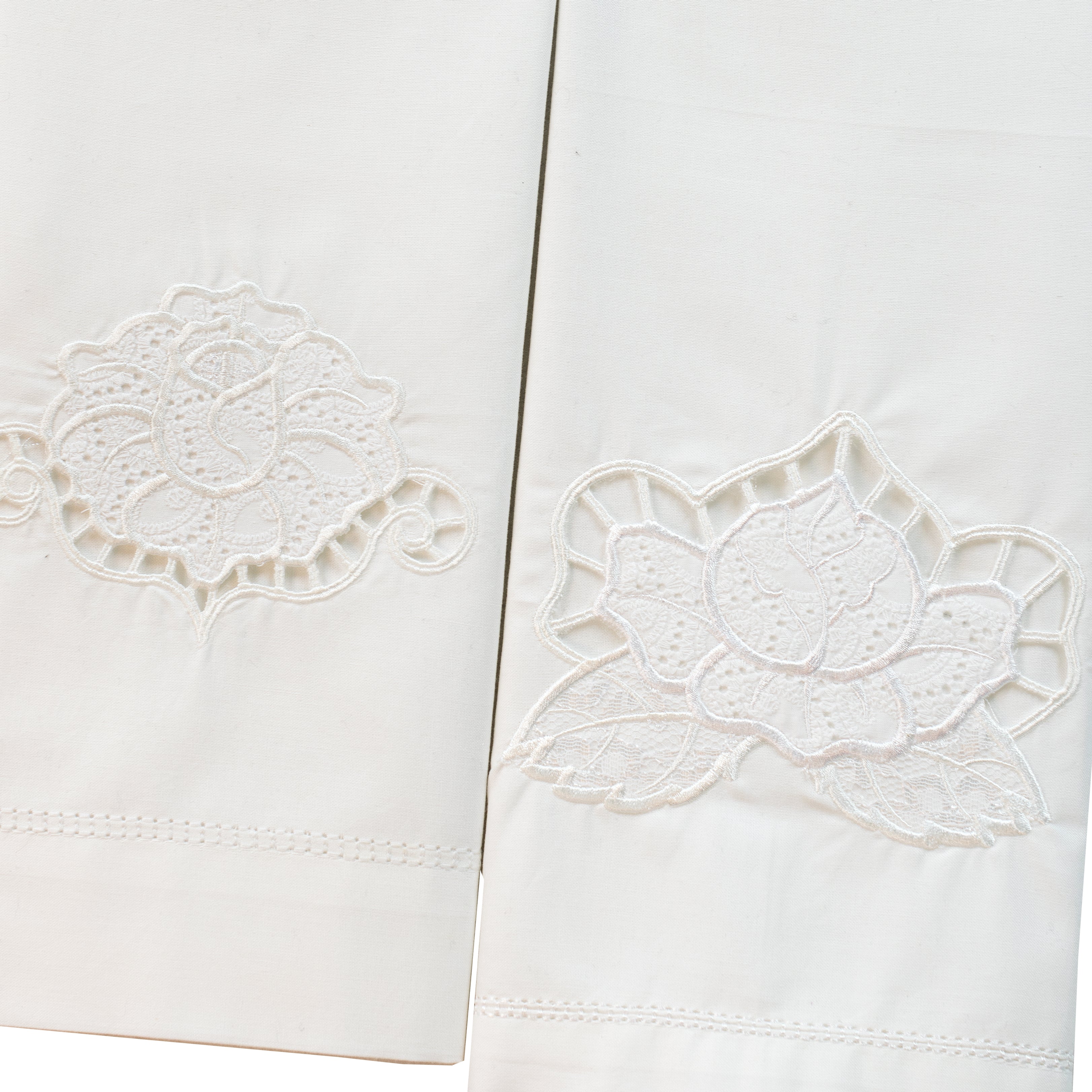 Floral Cutwork Tea Towels