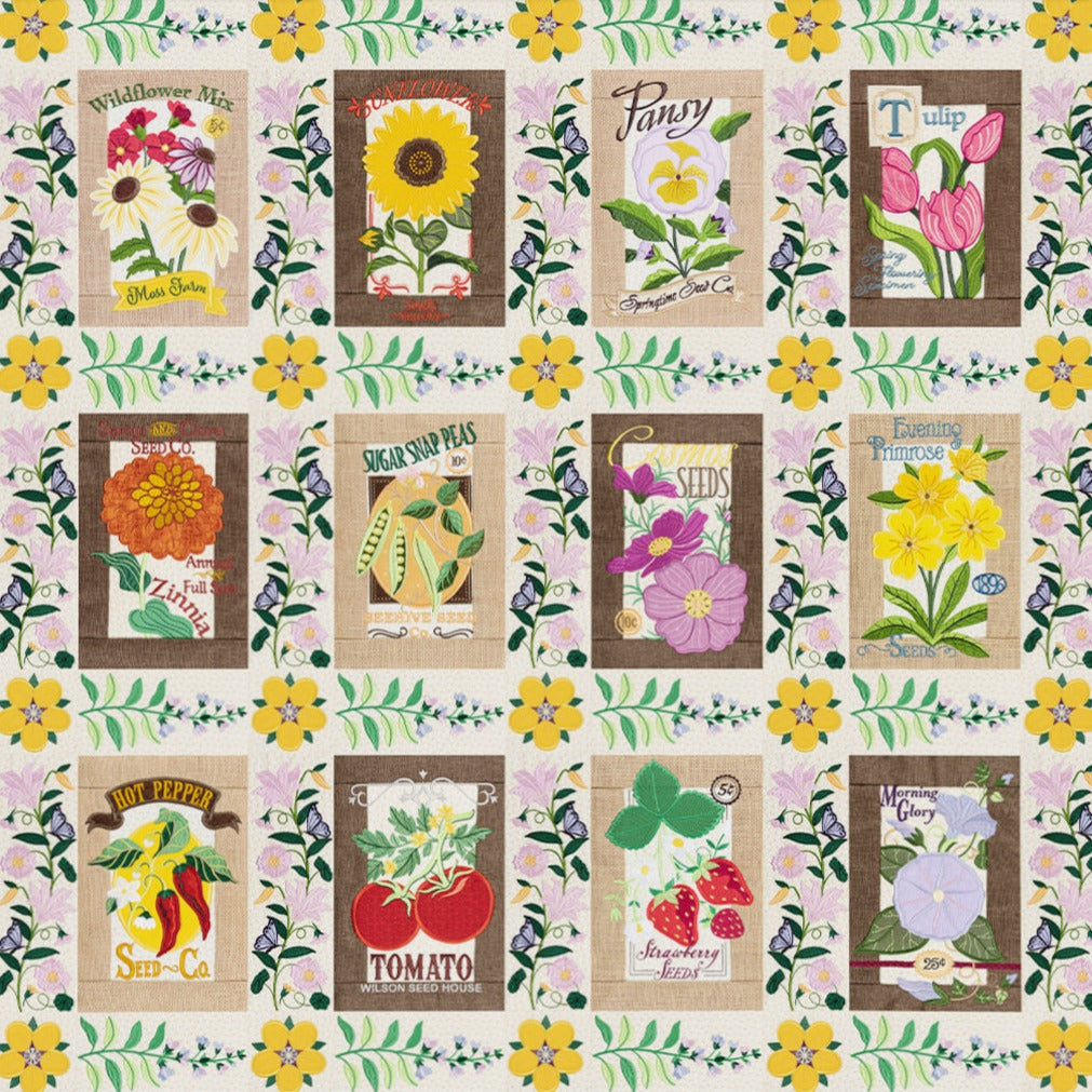 wildflower seeds quilt kit Vintage Seed Packet