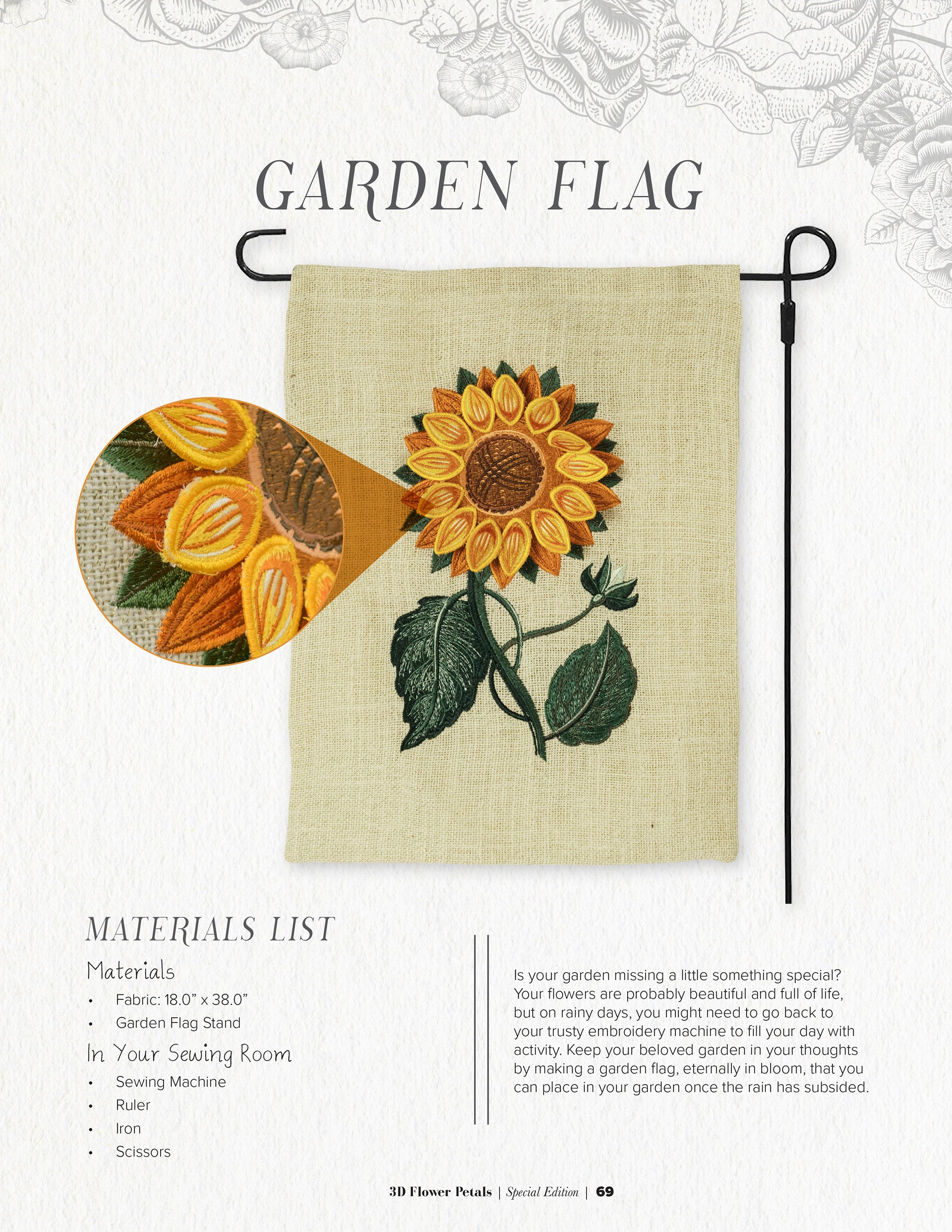 Garden Flag (Blank) - Embroidery Designs & Patterns