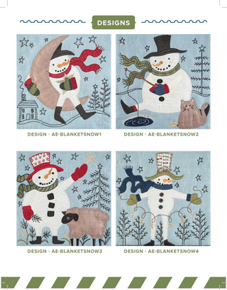 Blanket Stitch Snowmen Placemat