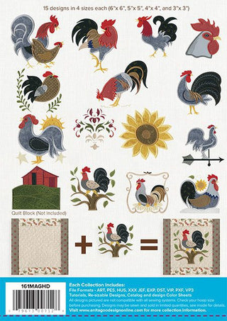 Country Roosters (Embroidered Additions)