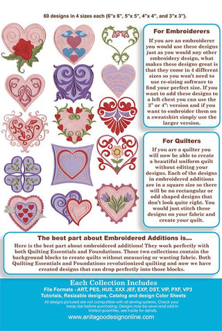 Embroidered Additions - Hearts