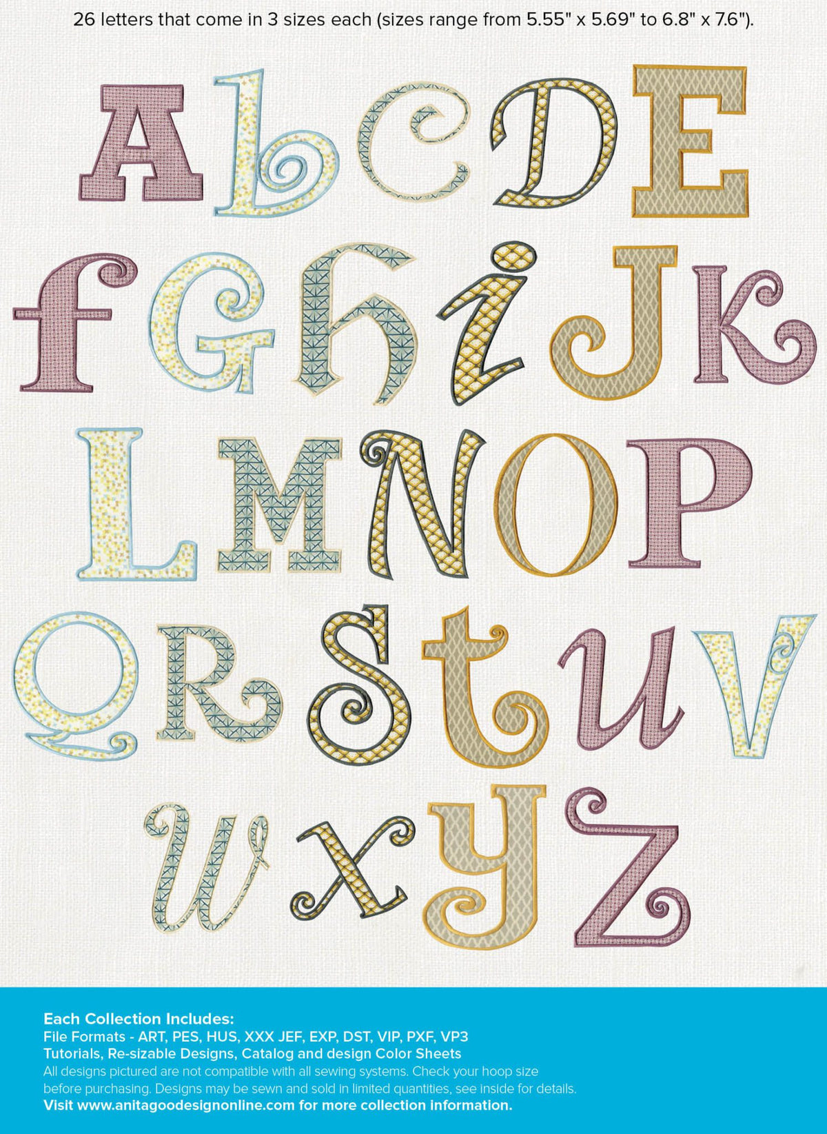 Jumbo Lettering Jumbo Appliqué Letters — Anita Goodesign