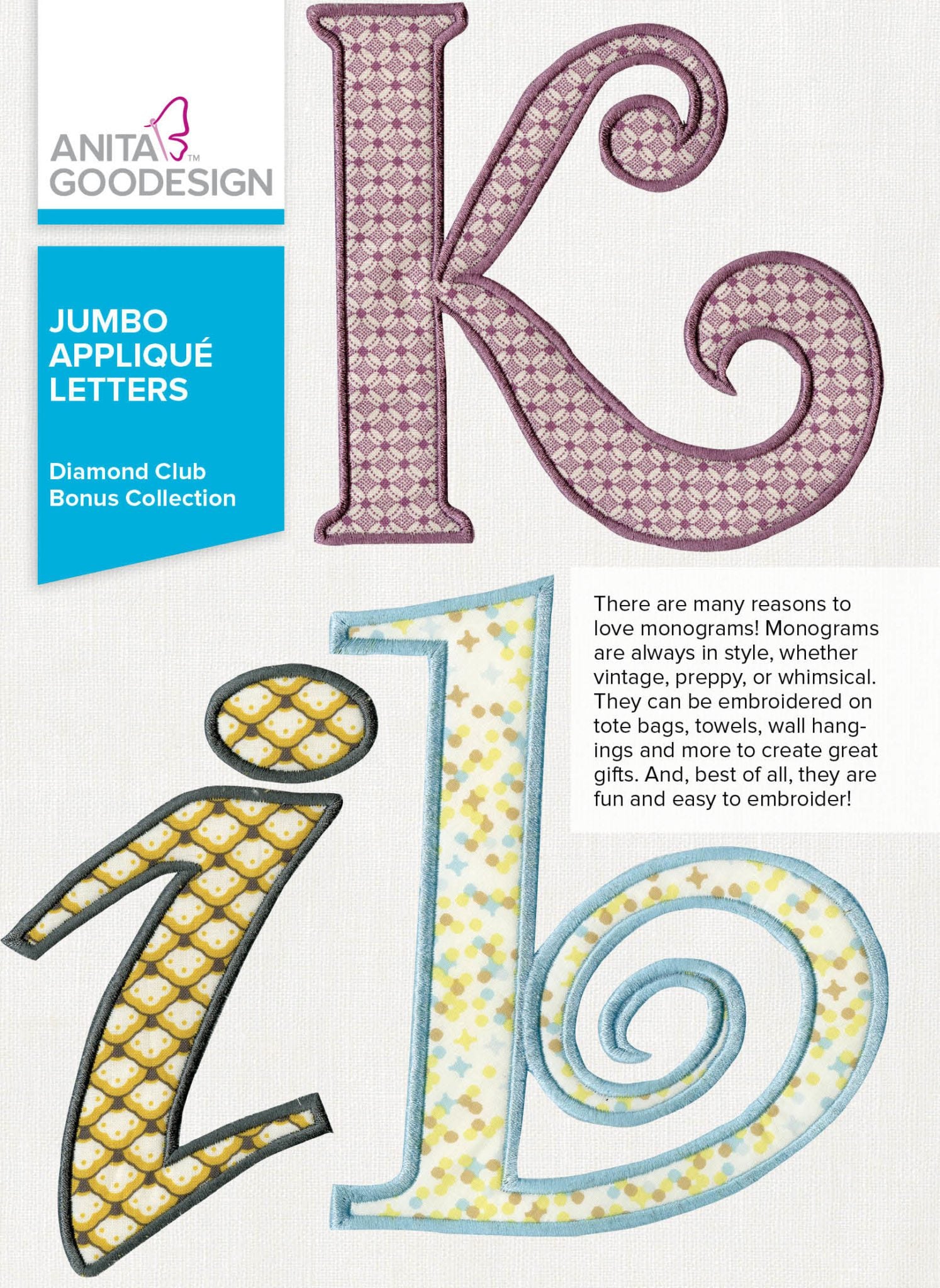 Jumbo Lettering Jumbo Appliqué Letters — Anita Goodesign