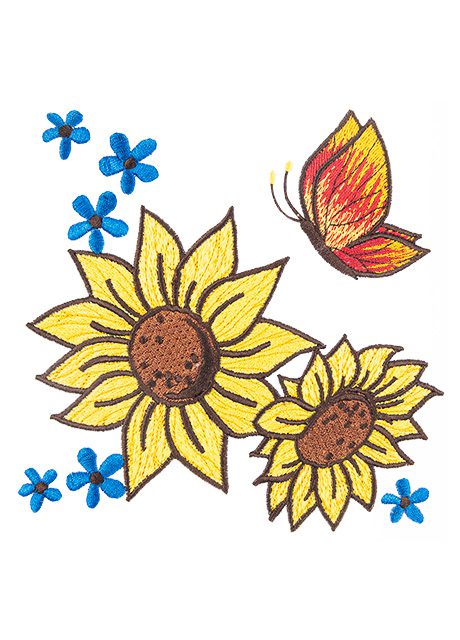 Butterfly and Sunflowers