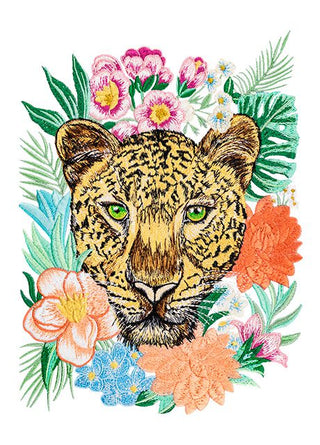 Realistic Floral Leopard