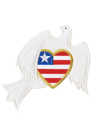 Dove Holding American Flag