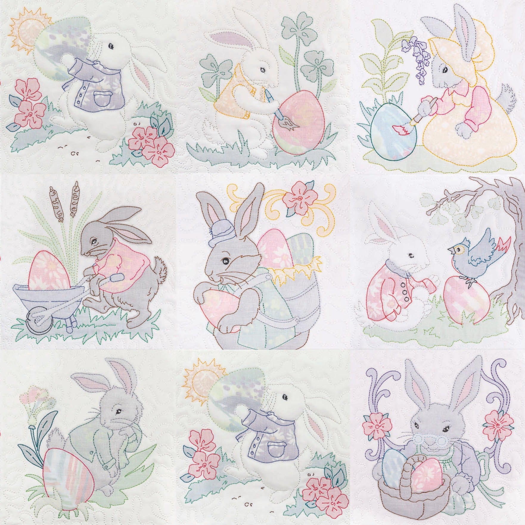 Shadow Work Trapunto Bunnies