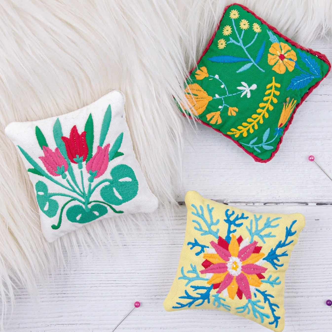 Tiny Embroidered Pillows